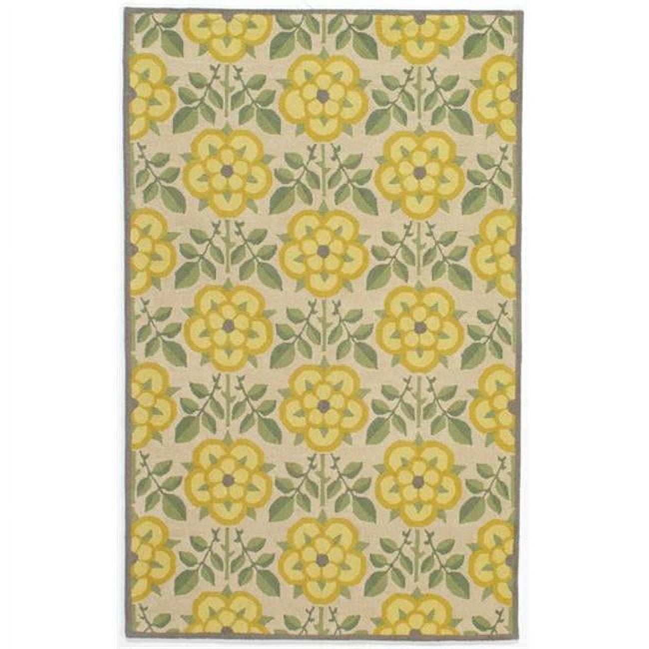 Handmade Tufted Wool Rectangular Blue Floral Accent Rug