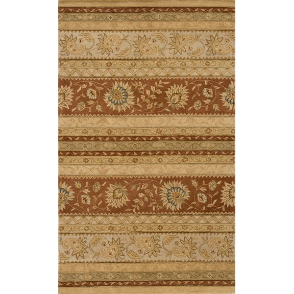 Momeni Floral Traditional Area Rugs, Beige, 36" x 24"