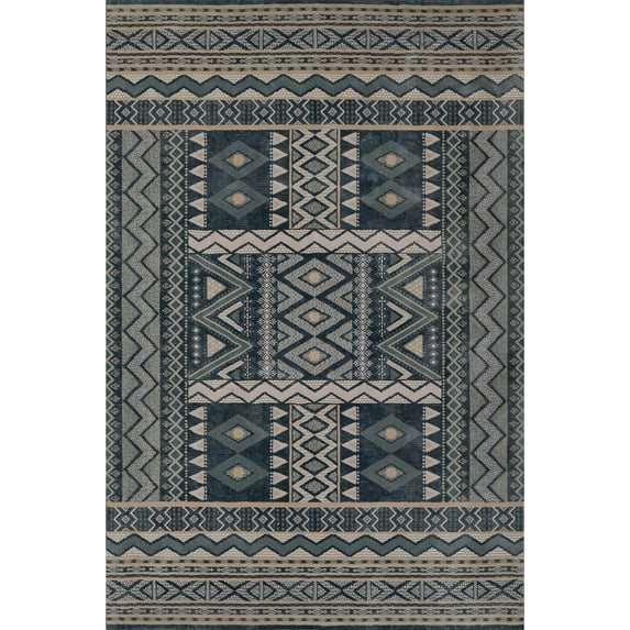 Momeni Genevieve Polyester Area Rug, Blue, 1'10" X 2'10"