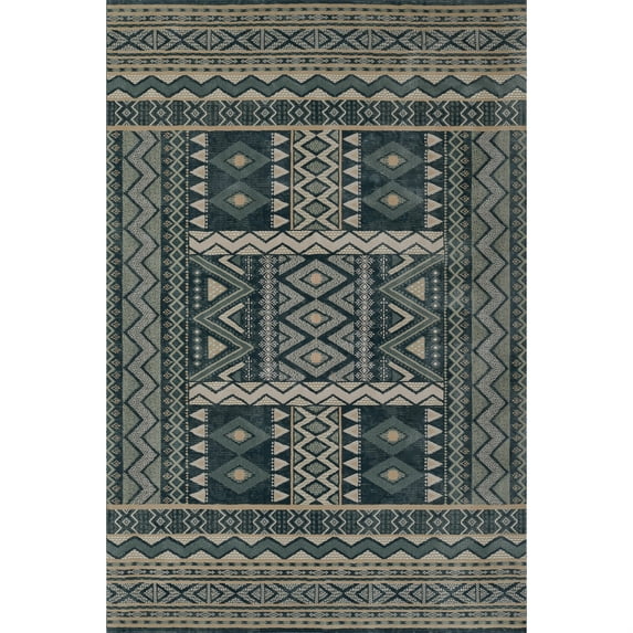 Momeni Genevieve Polyester Area Rug, Blue, 5'1" X 7'7"