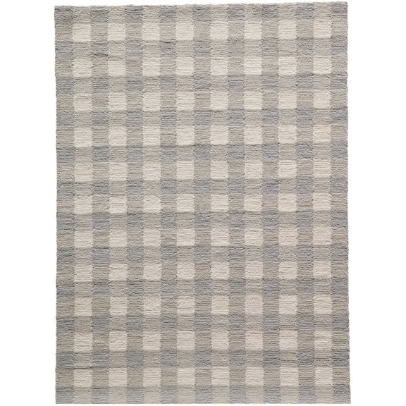 Momeni Geo India Hand Made Wool Geometric Grey Area Rug 3'6" X 5'6"