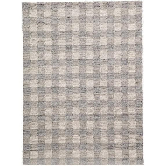 Momeni Geo India Hand Made Wool Geometric Grey Area Rug 7'6" X 9'6"