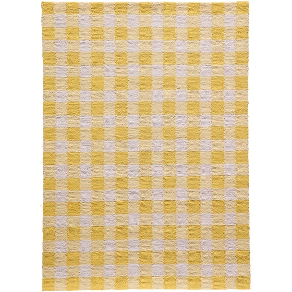 Momeni Geo India Hand Made Wool Geometric Yellow Area Rug 7'6" X 9'6"