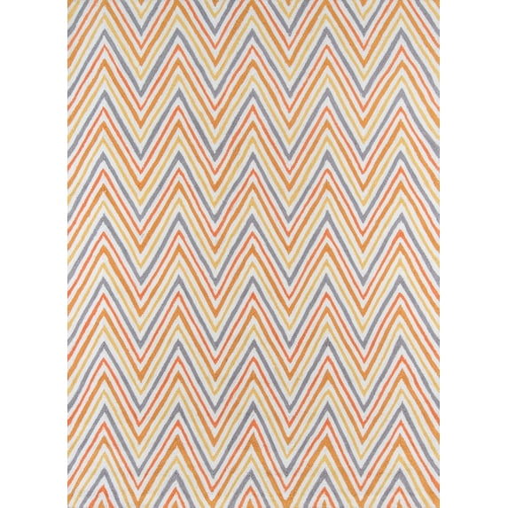 Momeni Geo Orange Chevron Hooked Area Rug