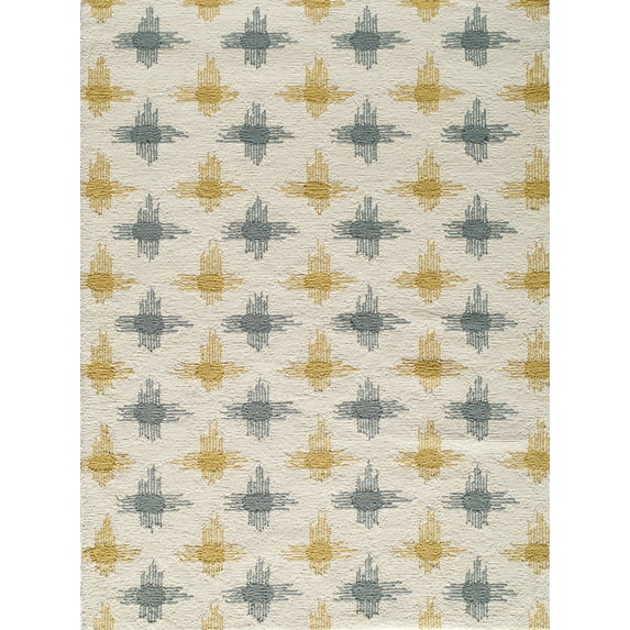 Momeni Geo Polyester Hand Hooked Grey Area Rug 5' X 7'