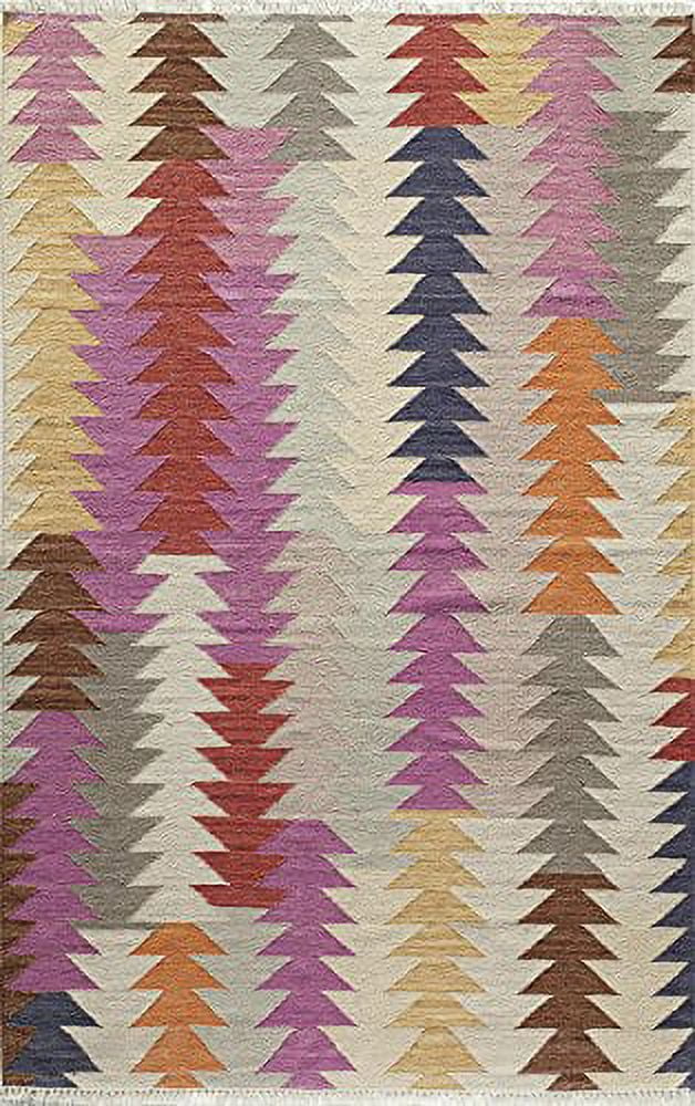 Bronson Handmade Flat Woven Red Wool Rug 3'9" x 5'9"