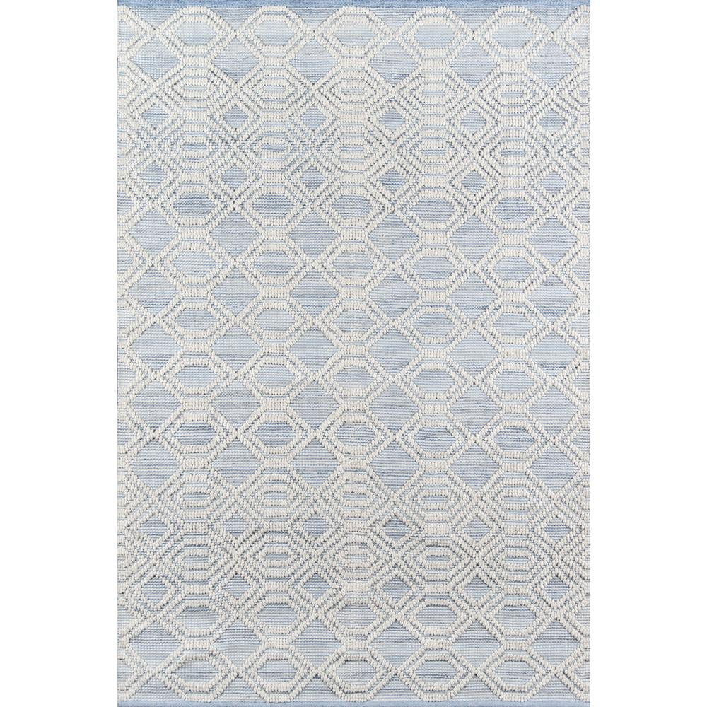 Handmade Light Blue Diamond Tufted Rectangular Washable Rug
