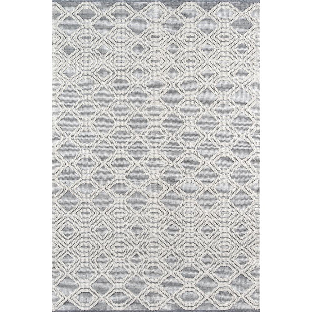 Gray and White Geometric Handwoven Area Rug 8'9" x 11'9"