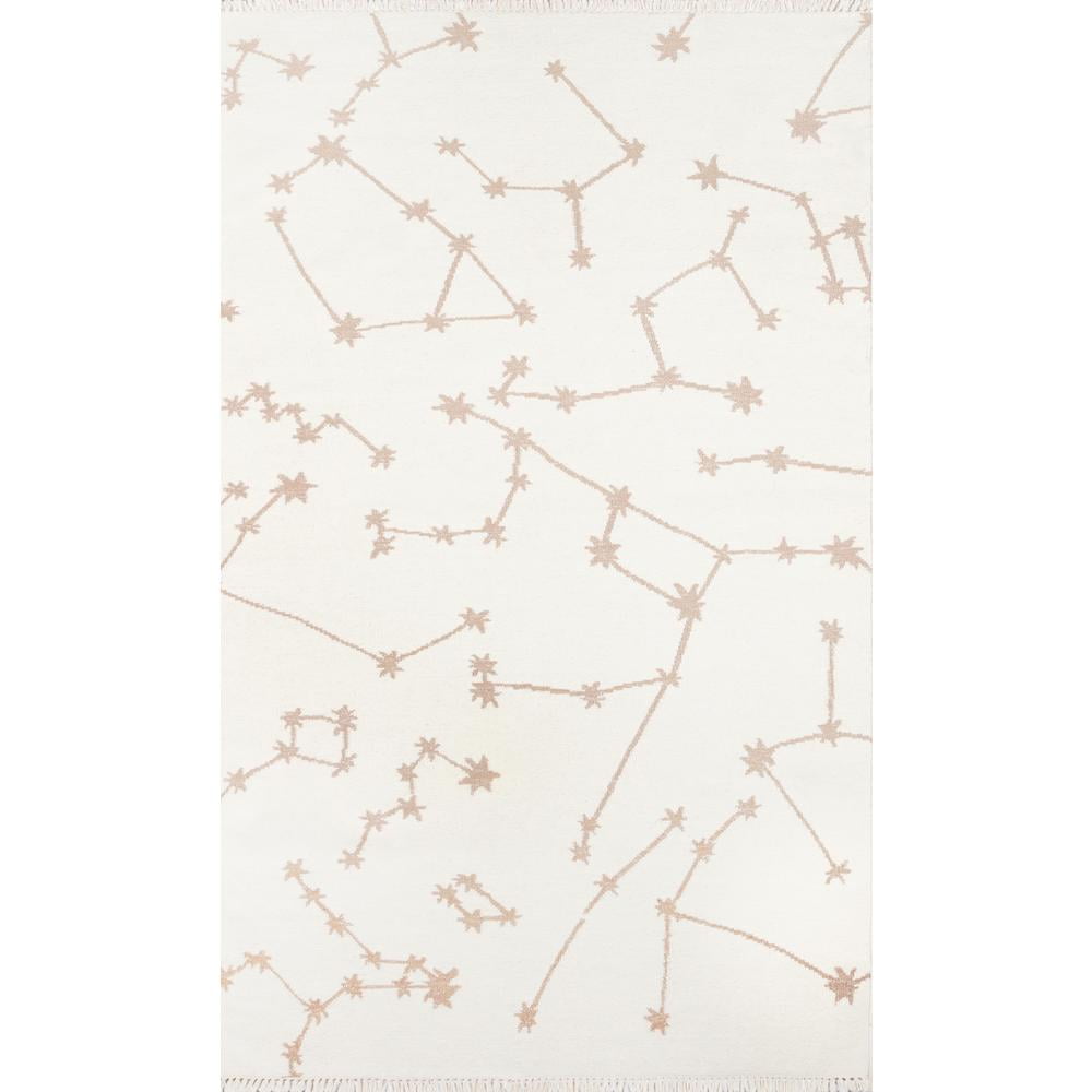 Handmade Ivory Geometric Wool Area Rug, 2' x 3'