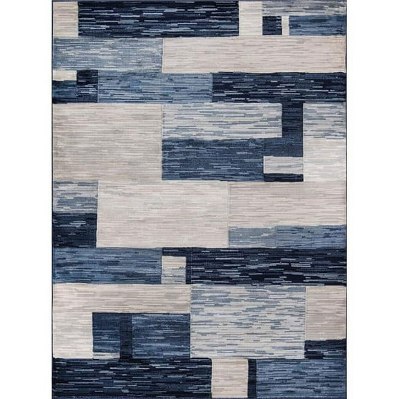 Momeni Geometric Contemporary Runner Rugs, Blue