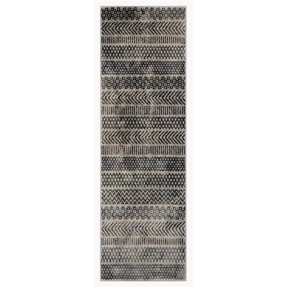 Momeni Geometric Contemporary Runner Rugs, Gray