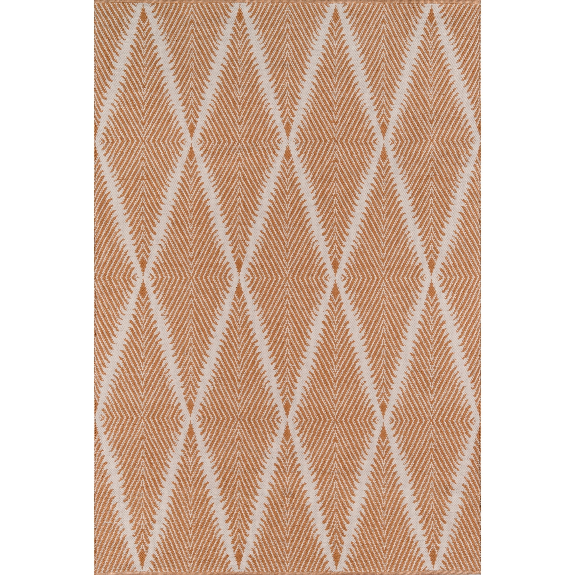 Handmade Orange Diamond Synthetic Accent Rug 3'6" x 5'6"