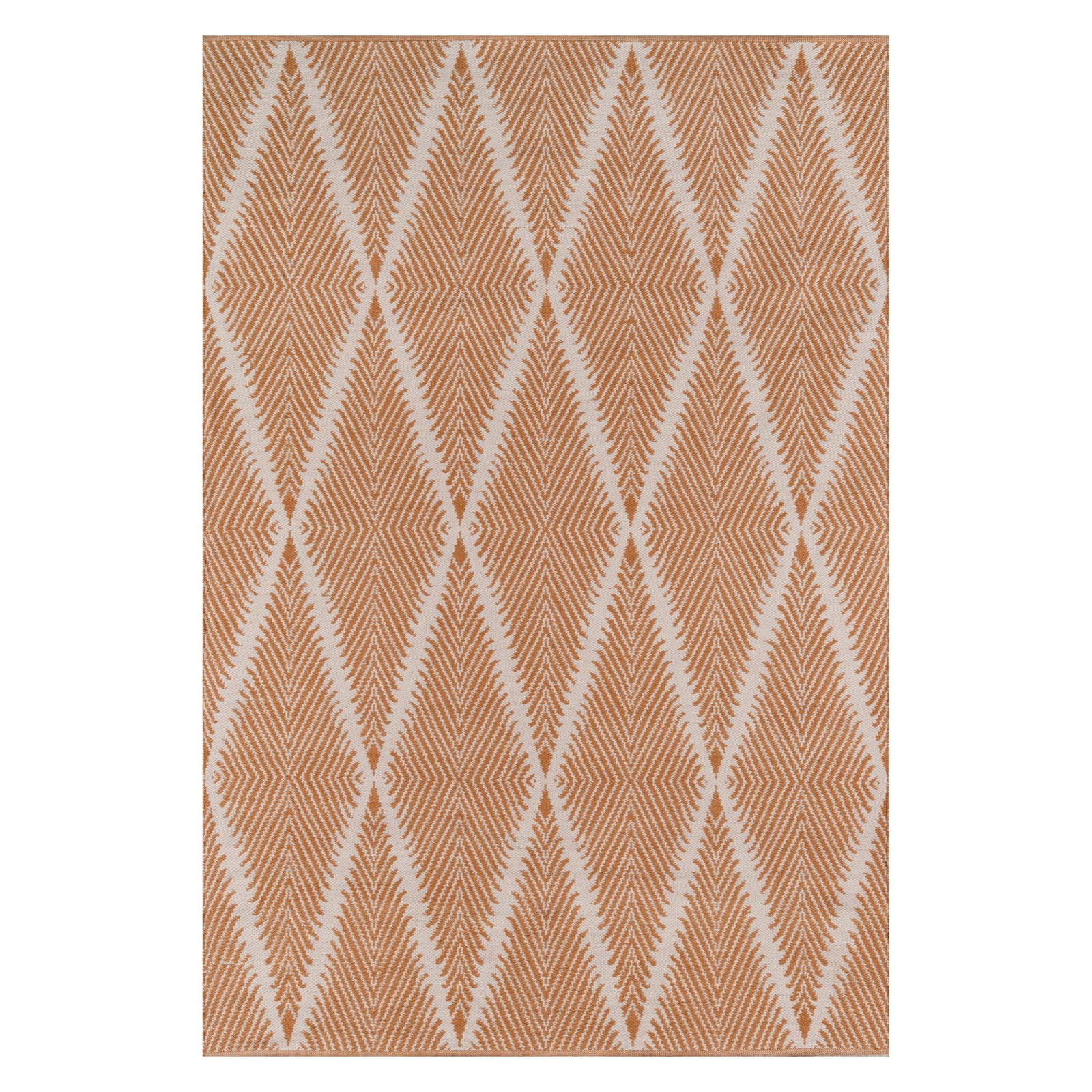 Handmade Orange Diamond Synthetic Accent Rug 3'6" x 5'6"