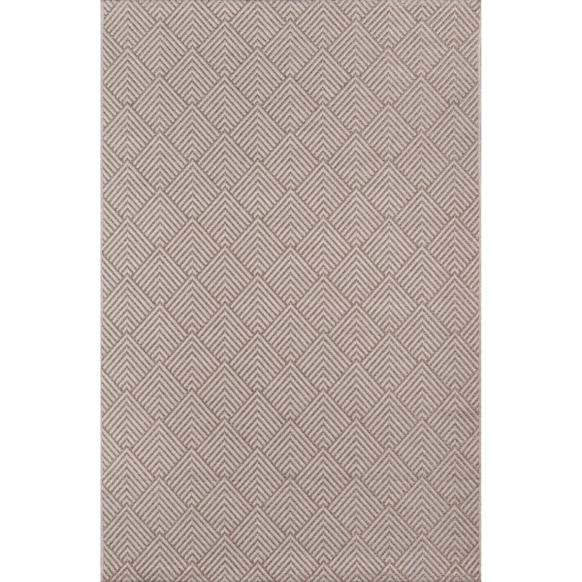 Beige Geometric Tufted Indoor/Outdoor Runner Rug