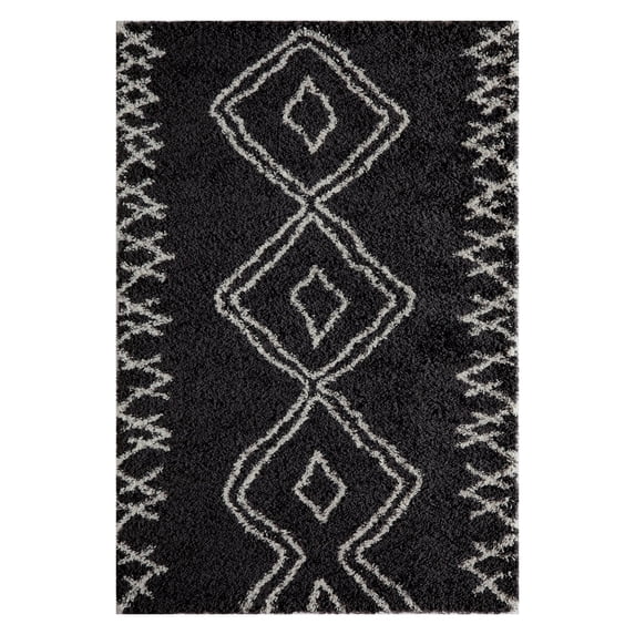 Momeni Geometric Modern Area Rugs, Beige/Black, 67.00" x 47.00"