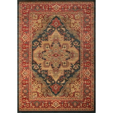 Momeni  Ghazni Traditional Medallion Area Rug Navy 7'10" x 9'10" 8' x 10' Indoor,Accent Rectangle