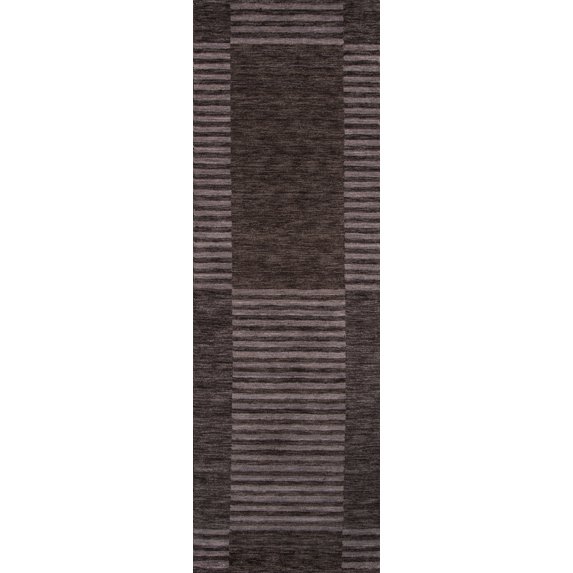 Momeni Gramercy Wool Hand Loomed Carbon Runner 2'6" X 8'