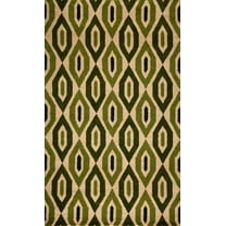 Momeni Habitat Wool Hand Tufted Green Area Rug 5' X 8'