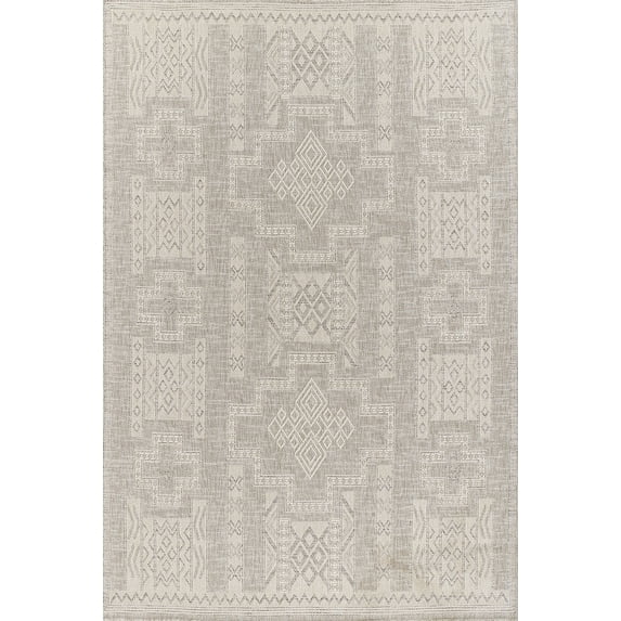 Momeni Hampton Geometric Grey Indoor Outdoor Rug 3'3" X 5'