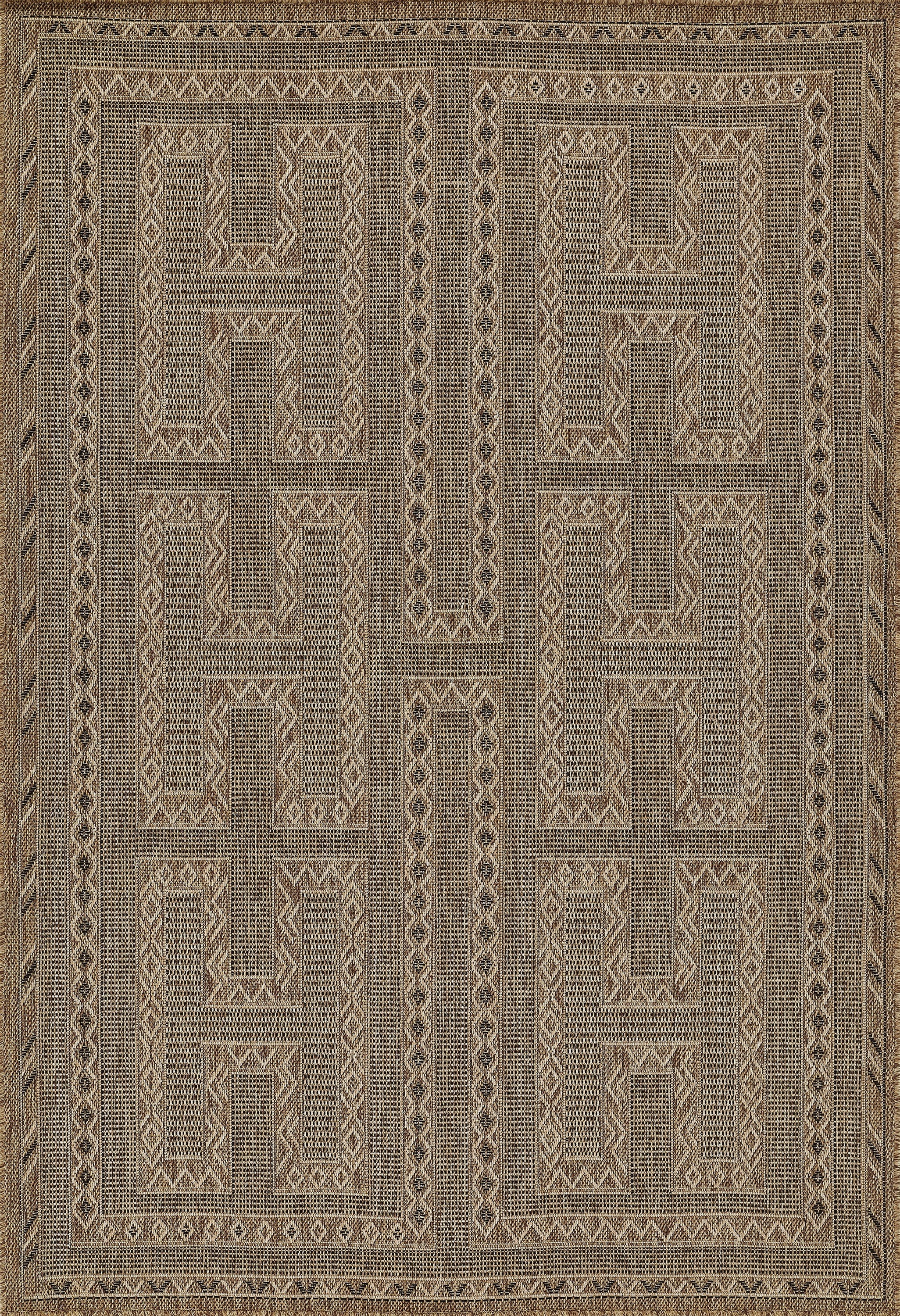 Hampton Natural Geometric Synthetic 8' x 10' Indoor/Outdoor Rug
