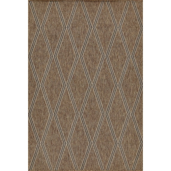 Momeni Hampton Geometric Natural Indoor Outdoor Rug 2'7" X 7'6" Runner