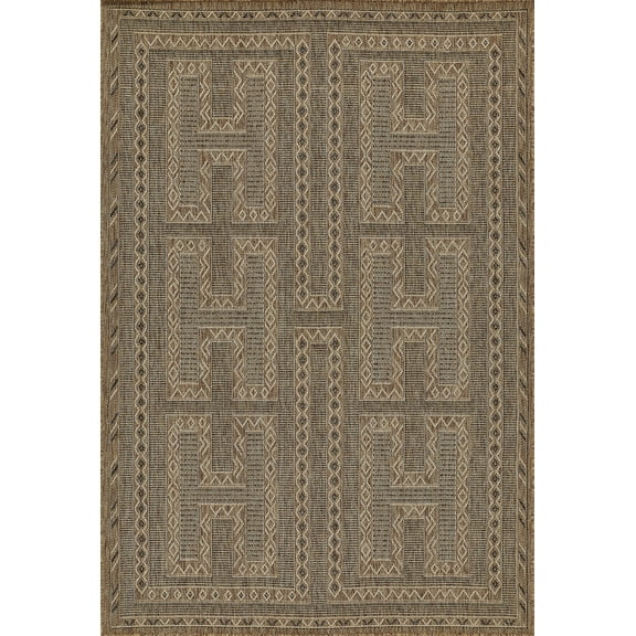 Momeni Hampton Geometric Natural Indoor Outdoor Rug 2' X 3'