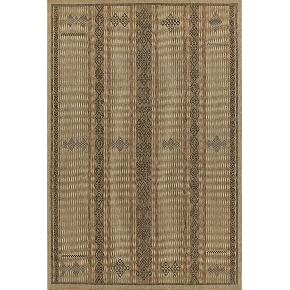 Momeni Hampton Geometric Natural Indoor Outdoor Rug 2' X 3'
