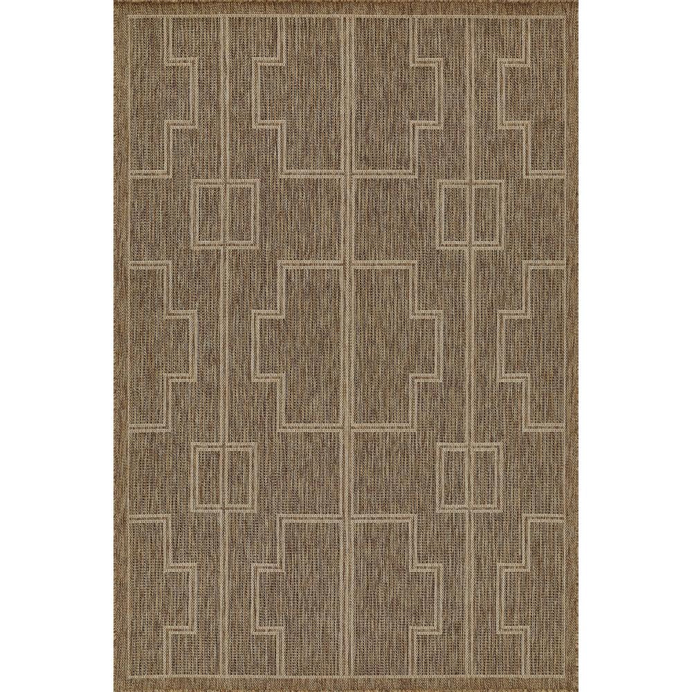 Hampton Natural Brown Geometric Indoor/Outdoor Area Rug 5' x 7'