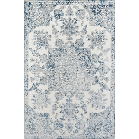 Momeni Harlow Machine Made ViscoseIvory Area Rug 6'7" X 9'6"