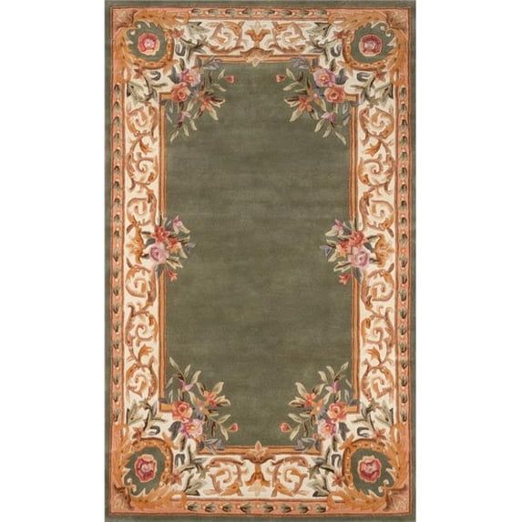 Momeni Harmony India Floral 8' Round Area Rugs With Sage HARM2HAI-7SAG790R