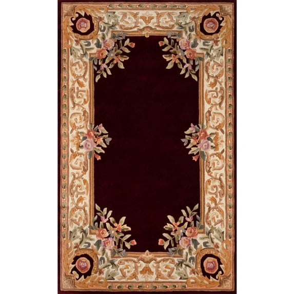 Momeni Harmony India Hand Tufted Wool Transitional Burgundy Area Rug 3'6" X 5'6"