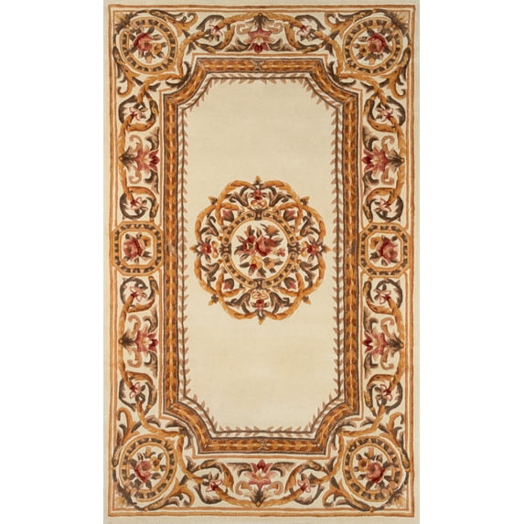Momeni Harmony India Hand Tufted Wool Transitional Ivory Area Rug 5' X 8'