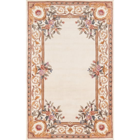 Momeni Harmony India Hand Tufted Wool Transitional Ivory Area Rug 5' X 8'