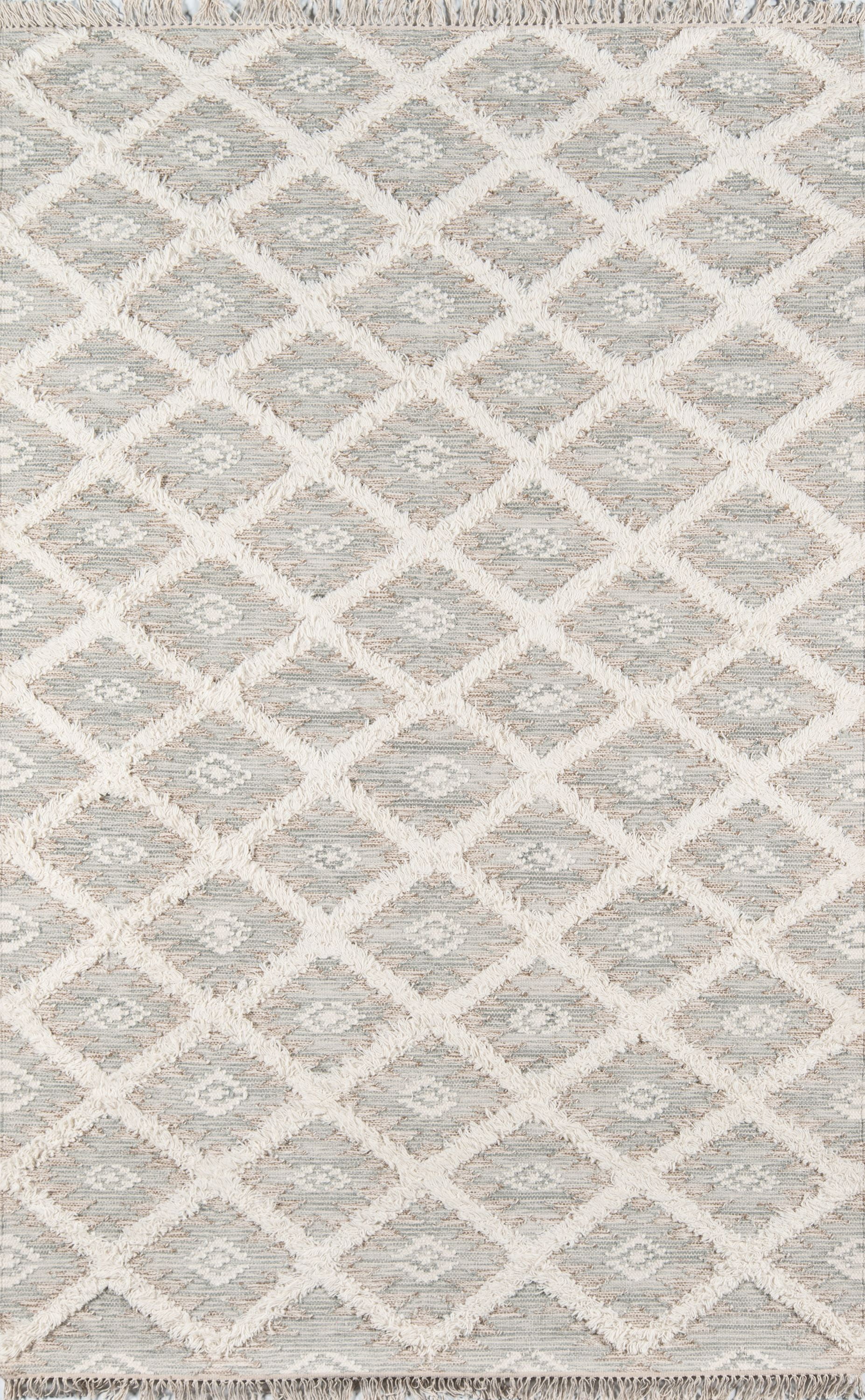Handmade Gray Wool Geometric Area Rug 7'6" x 9'6"