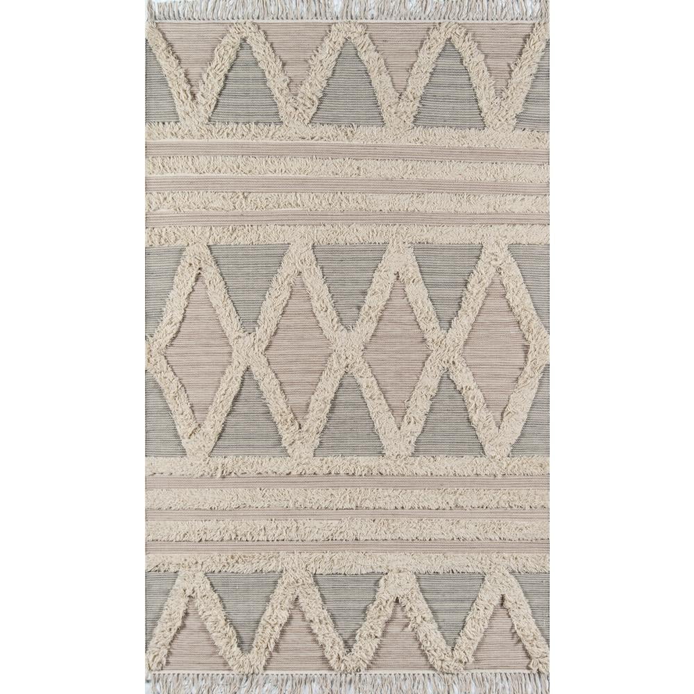 Desert Inspiration Hand-Woven Wool Area Rug in Beige, 24" x 36"