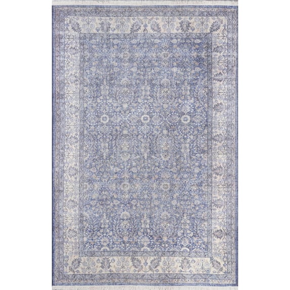 Momeni Helena Polyester and Cotton Trditional Area Rug Blue 5' X 8' 5' x 8' Accent, Indoor Rectangle
