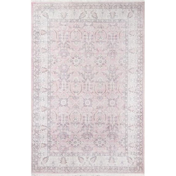 Momeni Helena Polyester and Cotton Trditional Area Rug Pink 2'6" X 8' Runner 8' Runner Indoor,Runner Rectangle,Runner
