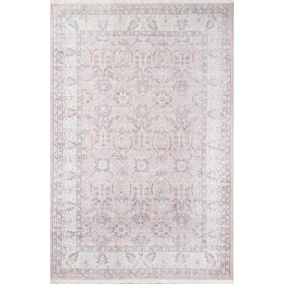Momeni Helena Machine Made Polyester, Cotton And Jute Pink Area Rug 2' x 3'