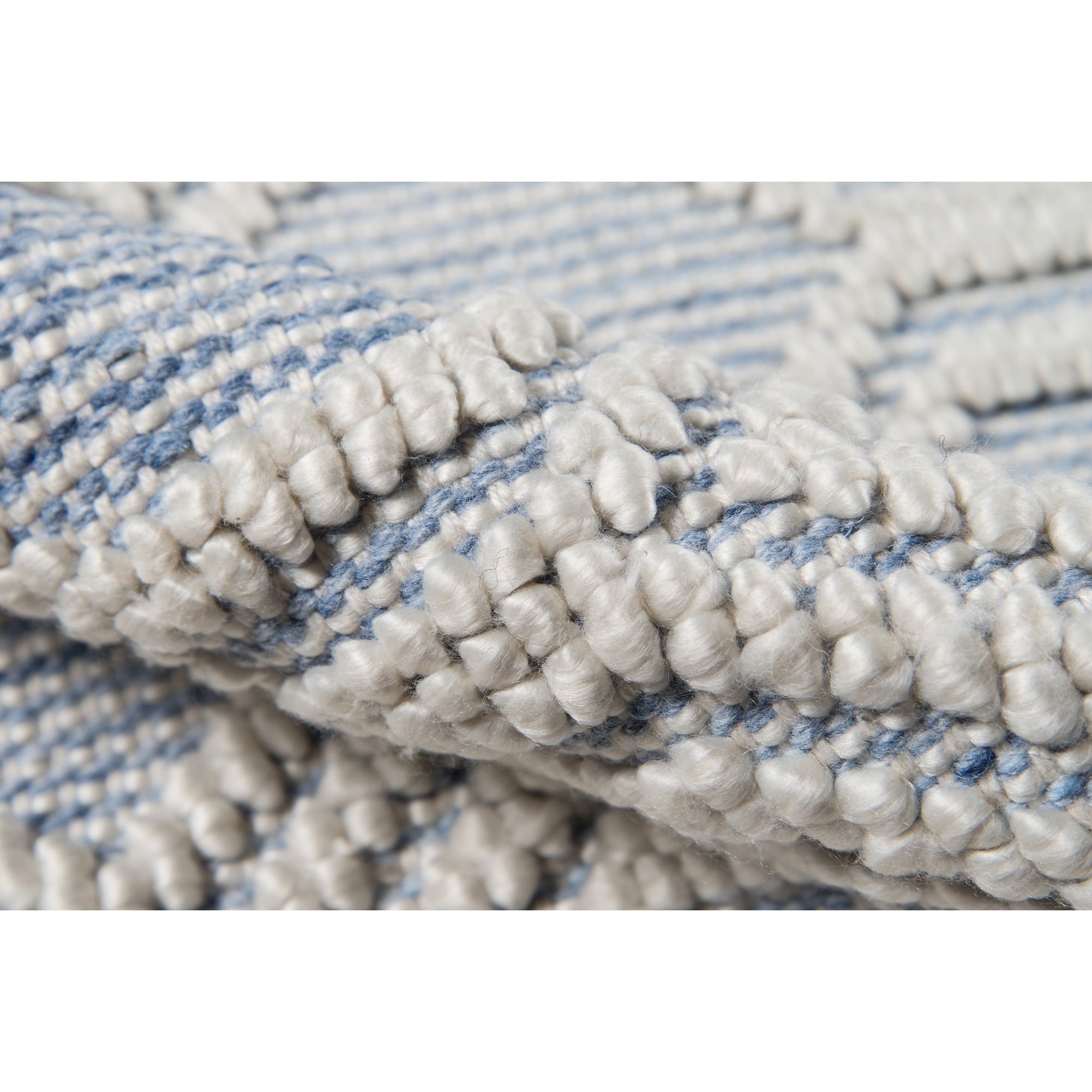 Handmade Light Blue Diamond Tufted Rectangular Washable Rug