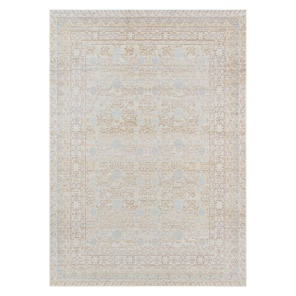 Momeni ISABEISA-3BLU7AA6 Isabella Machine Made 100 Percent Polyester Rectangle Rug, Blue - 7 ft. 10 in. x 10 ft. 6 in.