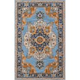 thumbnail image 1 of Momeni  Ibiza Hand-tufted Traditional Medallion Wool Area Rug Blue 2' x 3' 2' x 3' Indoor,Accent Orange Rectangle, 1 of 5