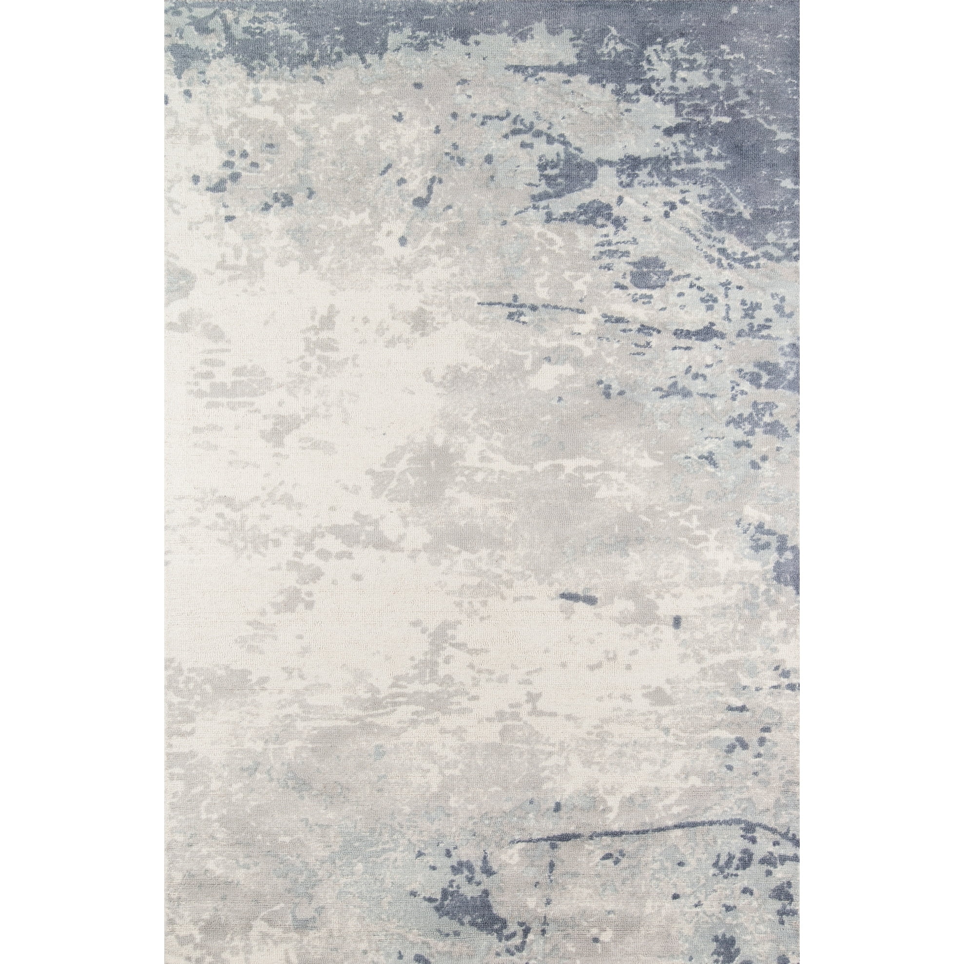Abstract Blue Whispers Hand-Tufted Wool Rug 8' x 10'