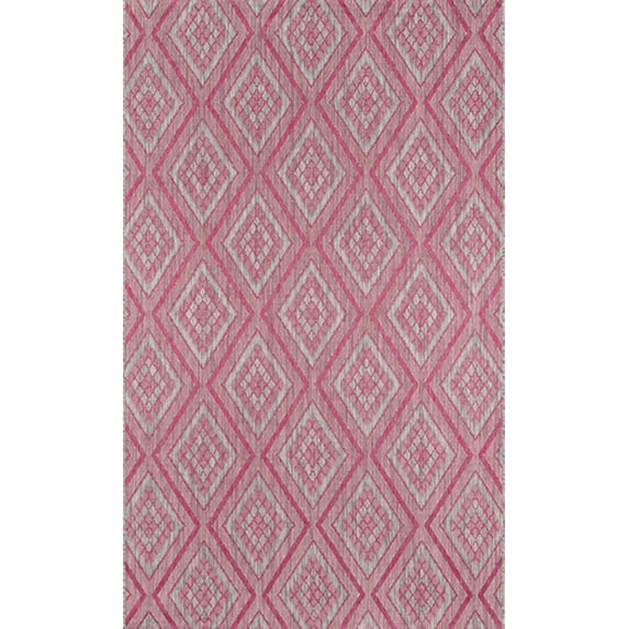 Momeni Indoor/Outdoor Geometric Contemporary Area Rugs, Pink