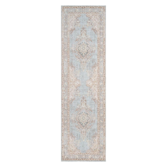 Isabella Machine Made Blue Area Rugs