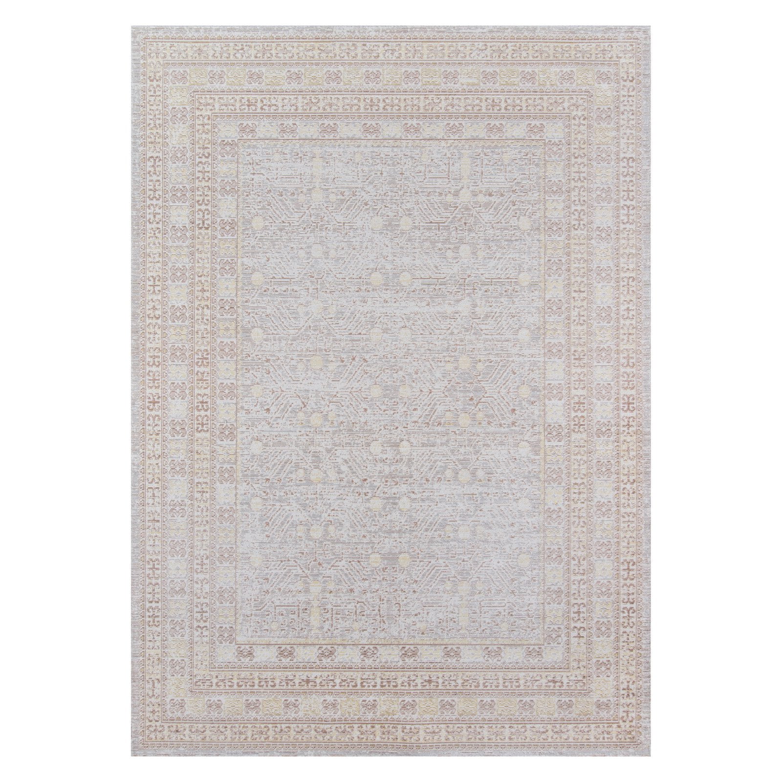 Gray Rectangular Braided Synthetic Stain-Resistant Area Rug