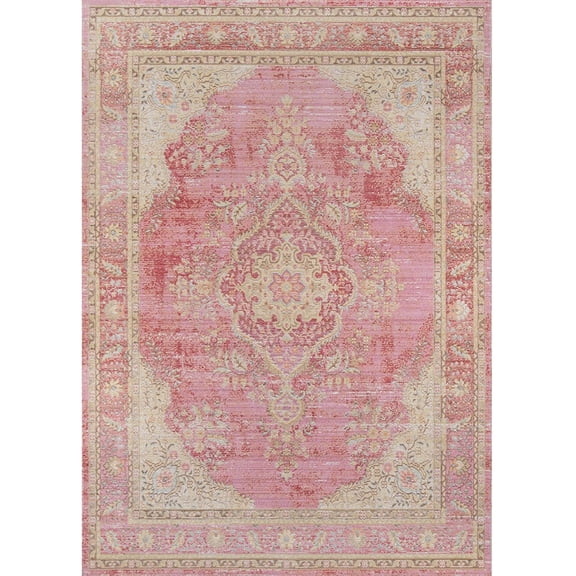 Momeni Isabella Oriental and Overdyed Traditional Area Rugs, Pink