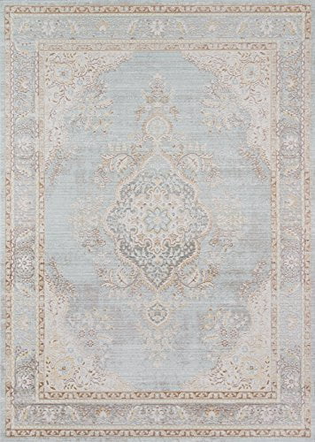 Momeni Isabella Polyester Machine Made Blue Area Rug 5'3" X 7'3"