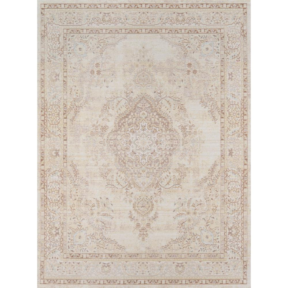 Ivory Medallion Braided Synthetic Runner Rug 2'7" x 8'