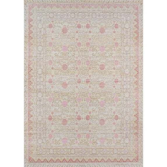 Momeni Isabella Polyester Machine Made Pink Runner 2'7" X 8'