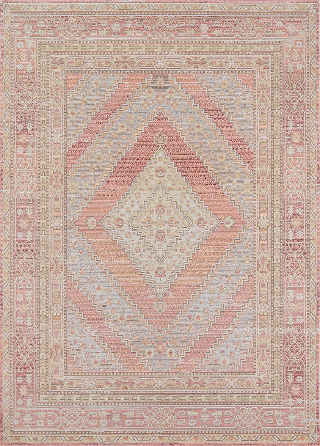 Elegant Pastel Pink Braided Synthetic Rectangular Rug